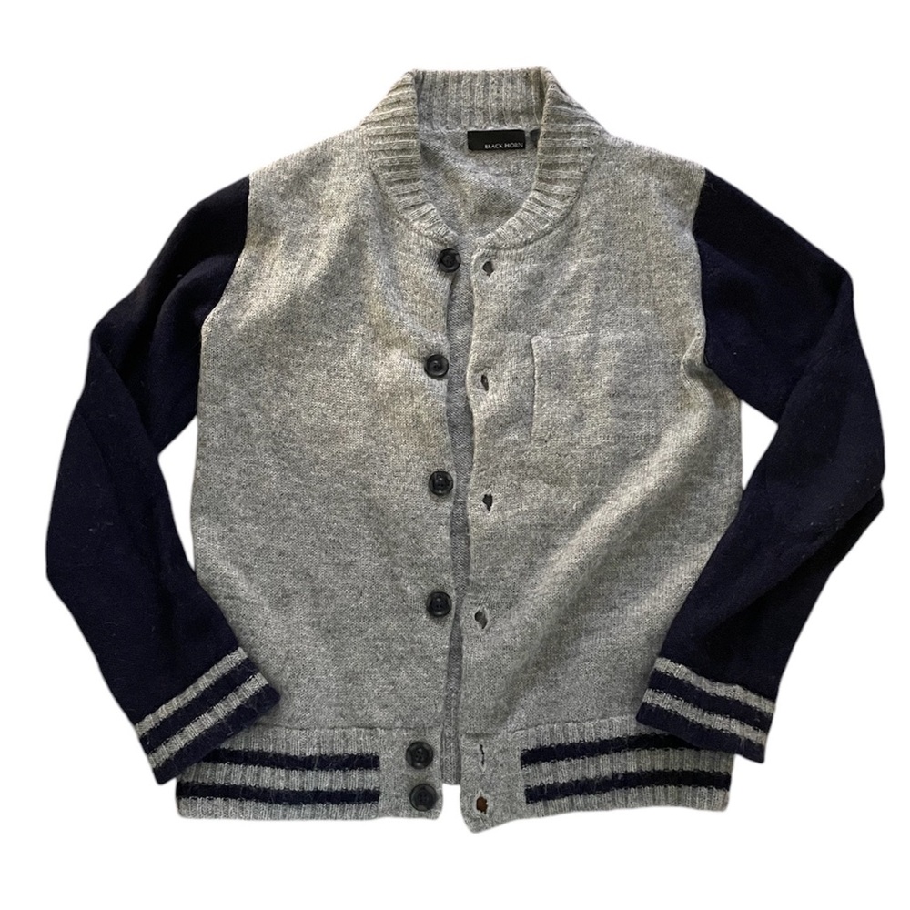 Black Horn Alpaca Cardigan Sweater - Picture 1 of 6